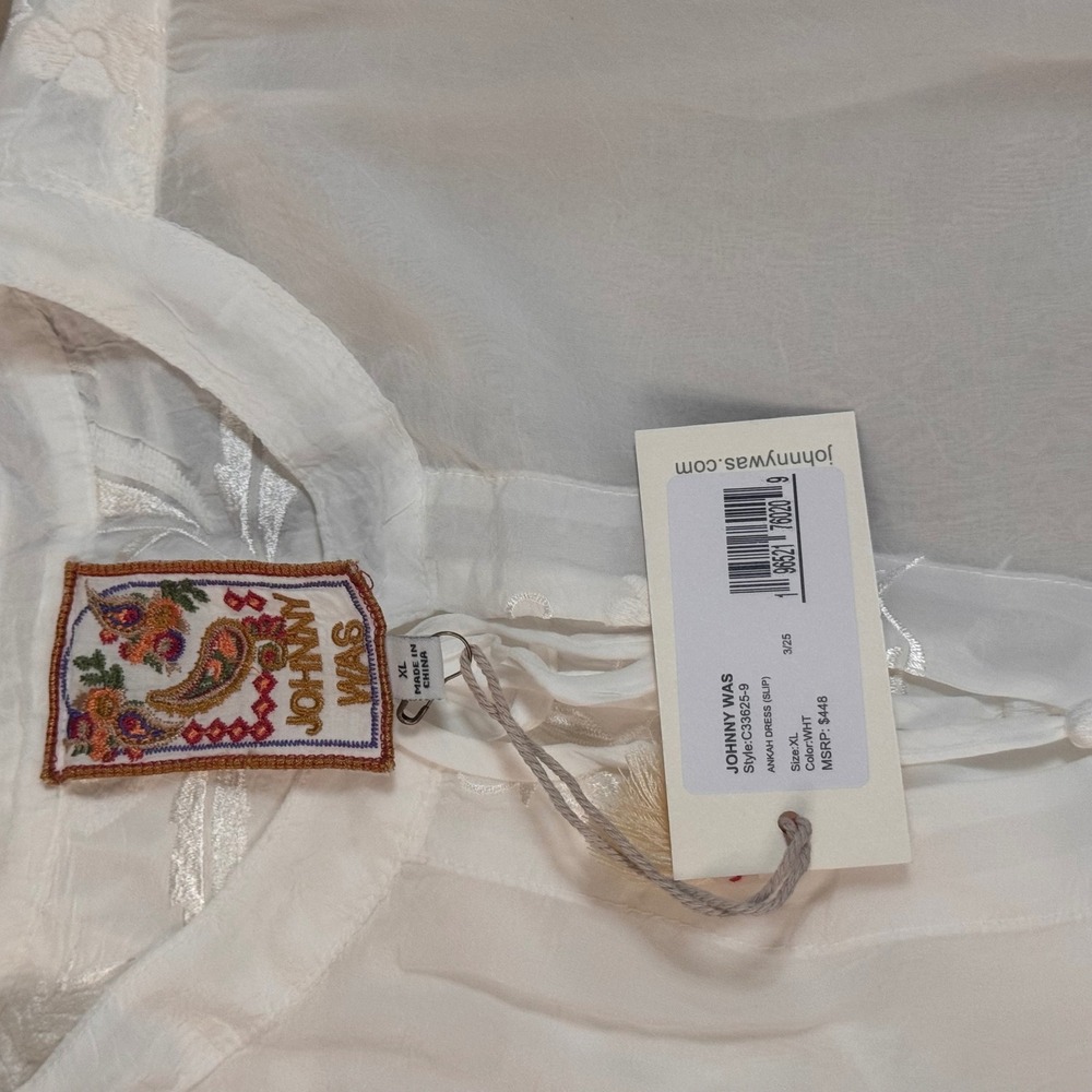 Johnny Was White Ankah Dress Slip C33625-9 XL - Picture 8 of 9